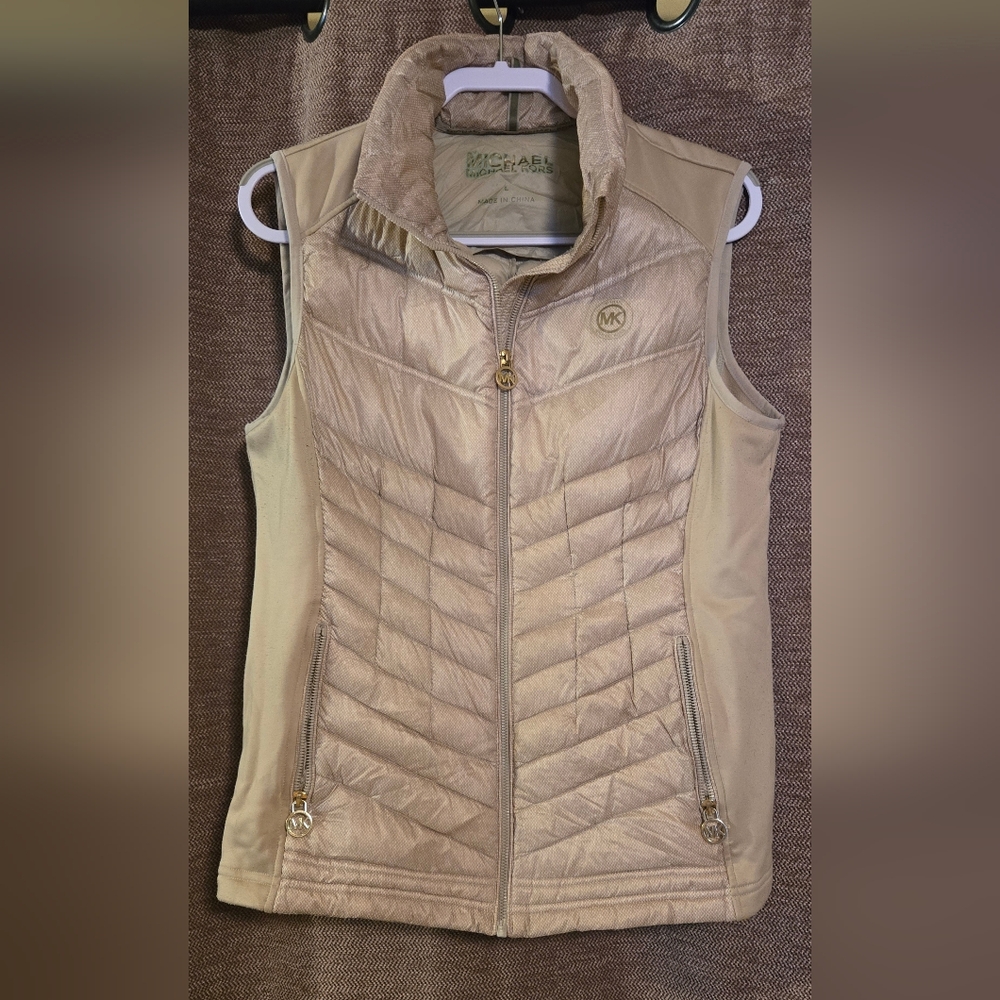 Women's Beige Quilted Vest